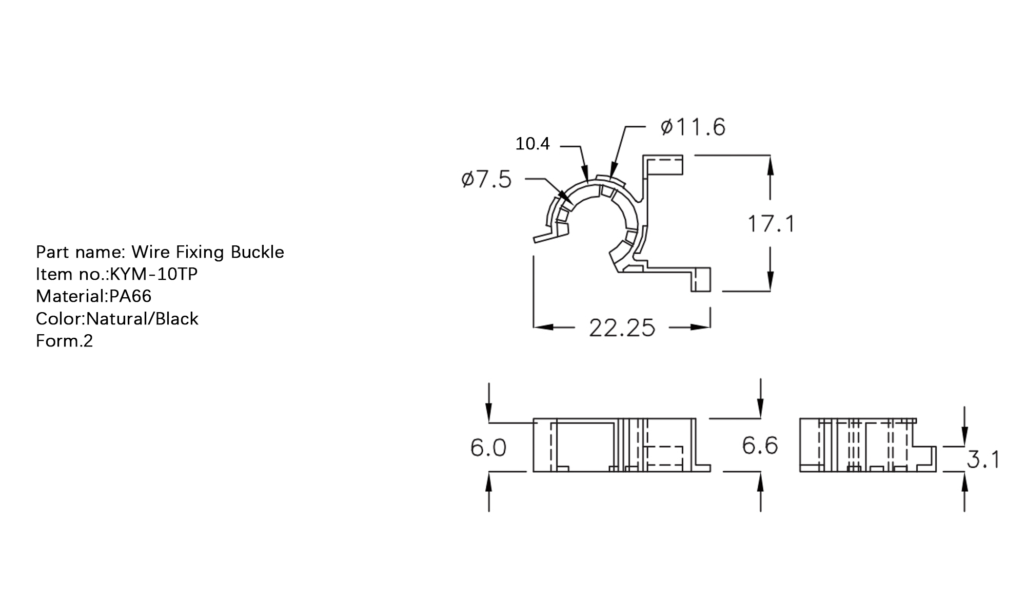 Wire Fixing Buckle KYM-10TP